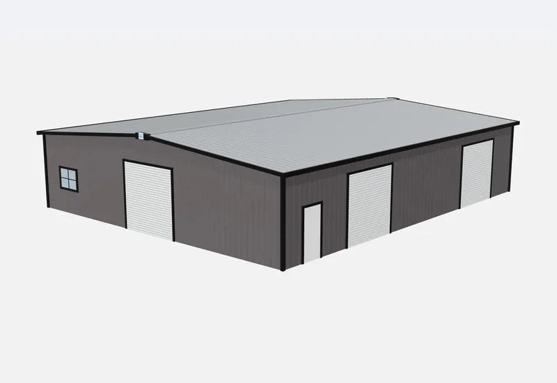 50x60x12 metal building – 3D rendering