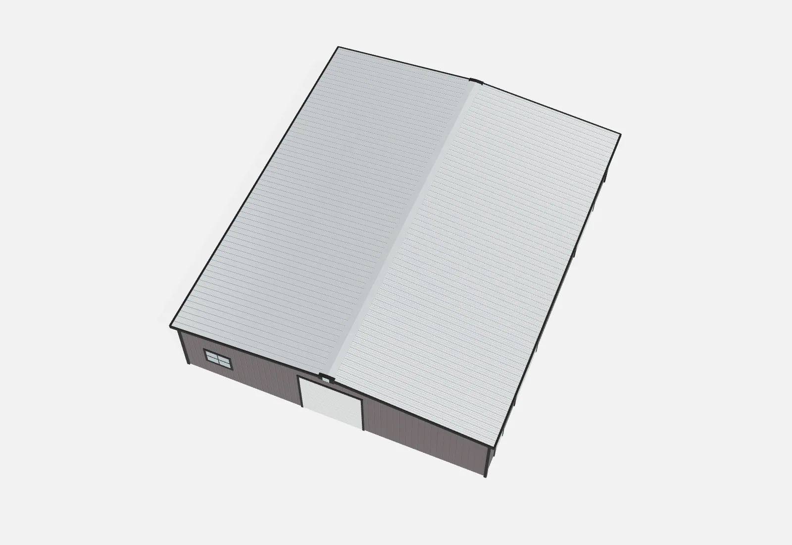 50x60x12 metal building kit overhead view