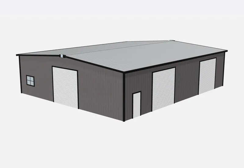 50x60x14 metal building – 3D rendering