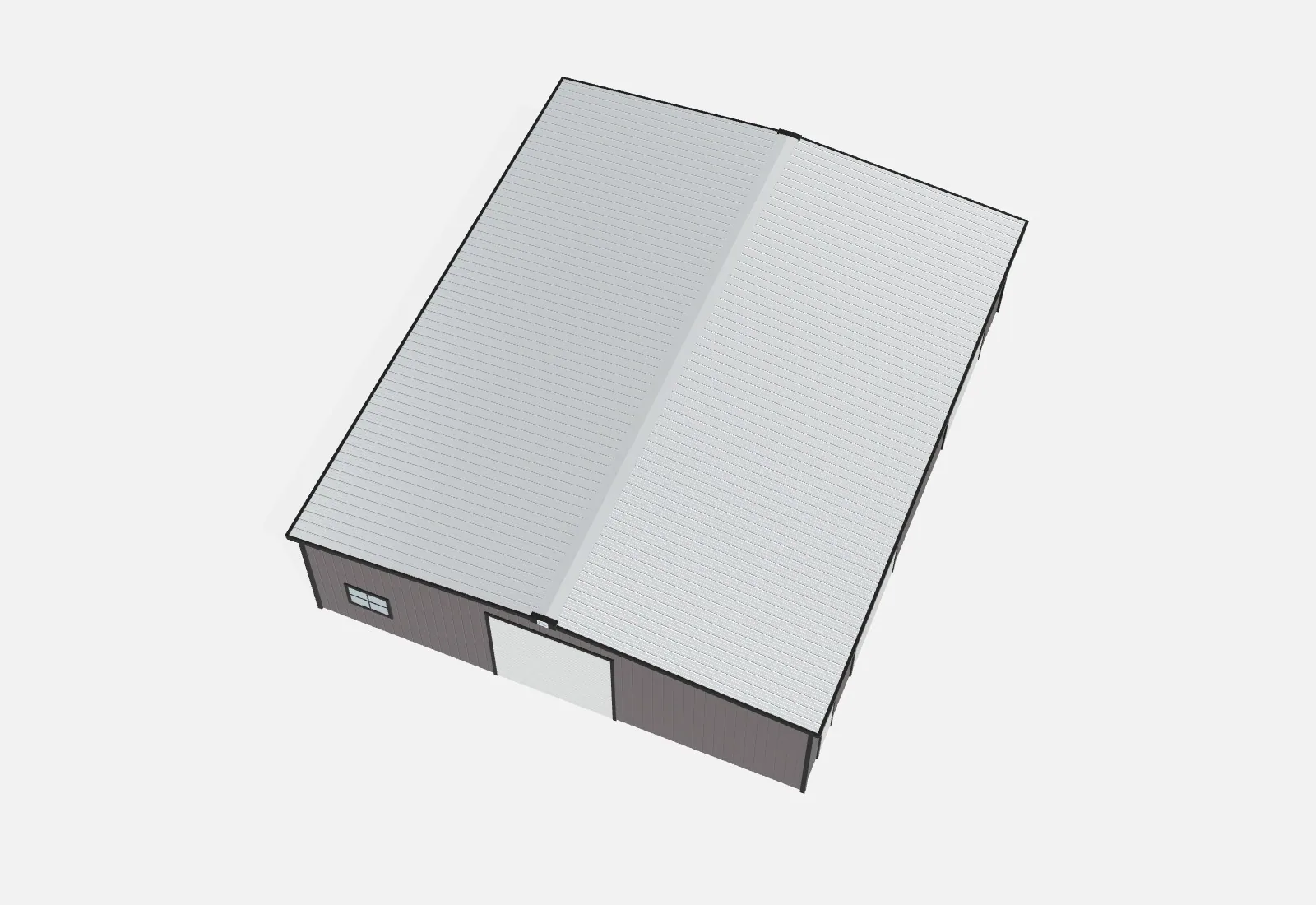 50x60x14 metal building kit overhead view