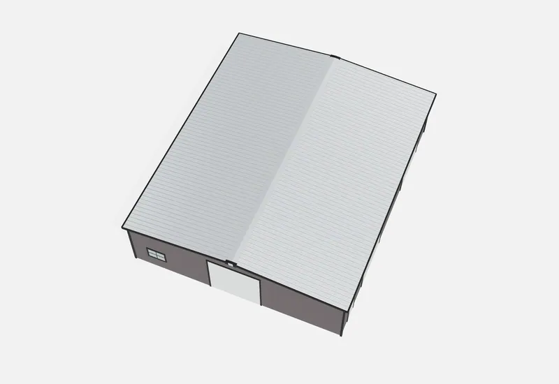 50x60x14 metal building roof view