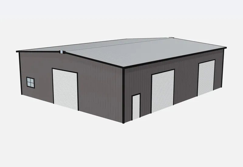 50x60x16 metal building – 3D rendering