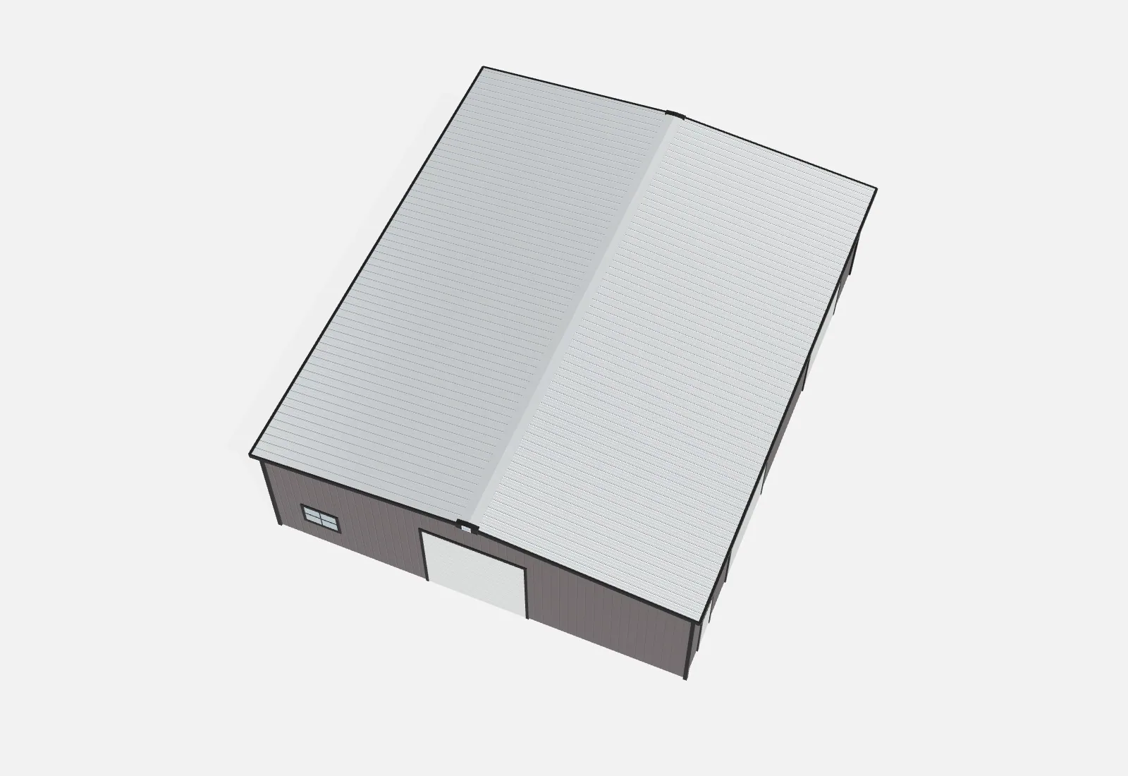 50x60x16 metal building kit overhead view