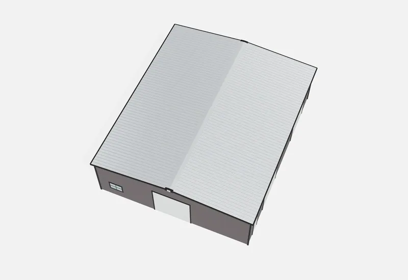 50x60x16 metal building roof view