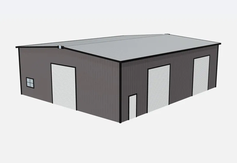 50x60x18 metal building – 3D rendering