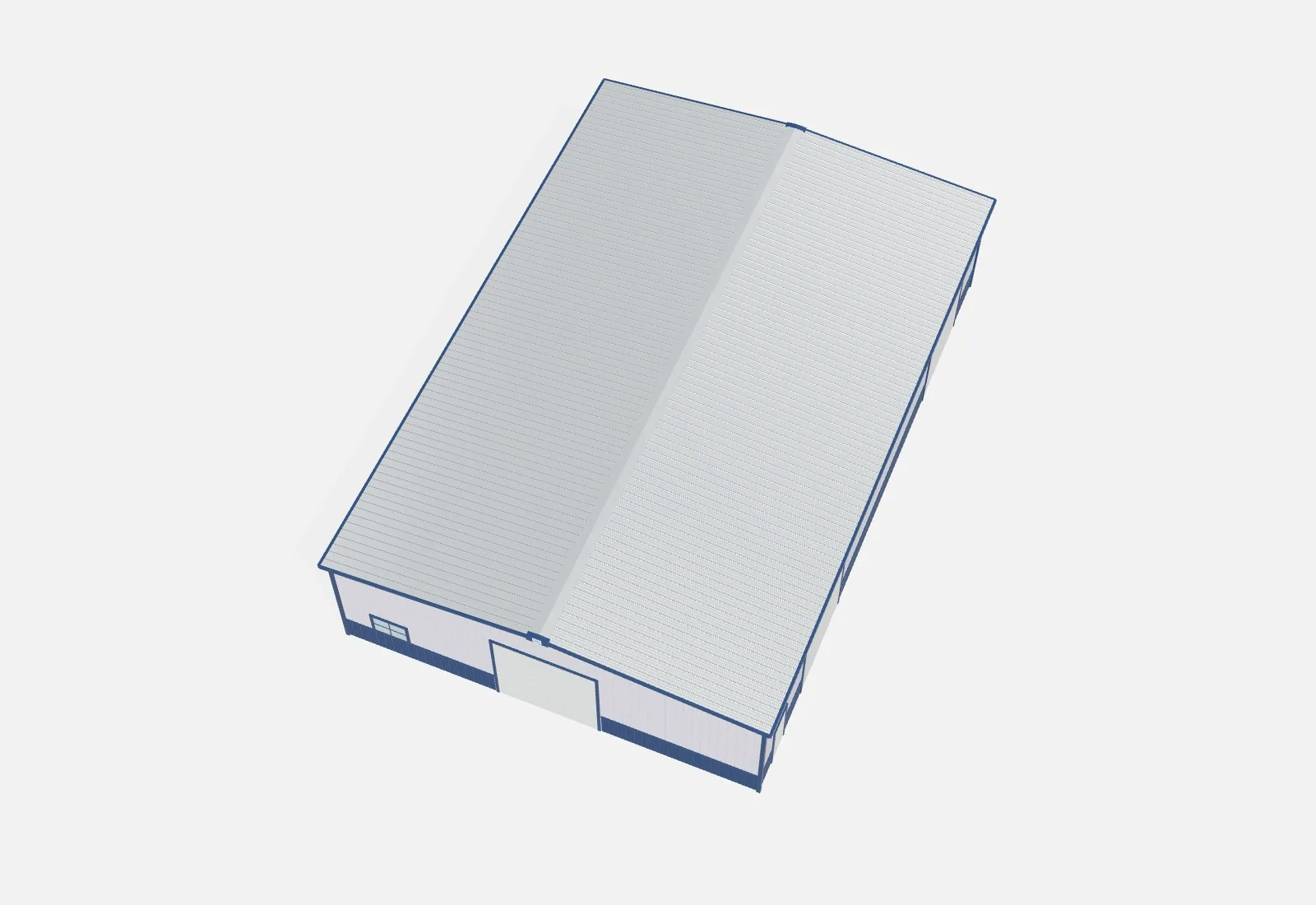 50x75x16 metal building kit overhead view