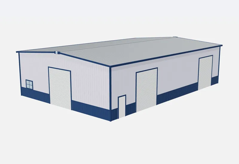 50x75x18 metal building – 3D rendering