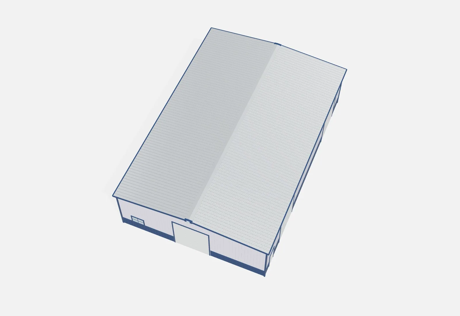 50x75x18 metal building kit overhead view