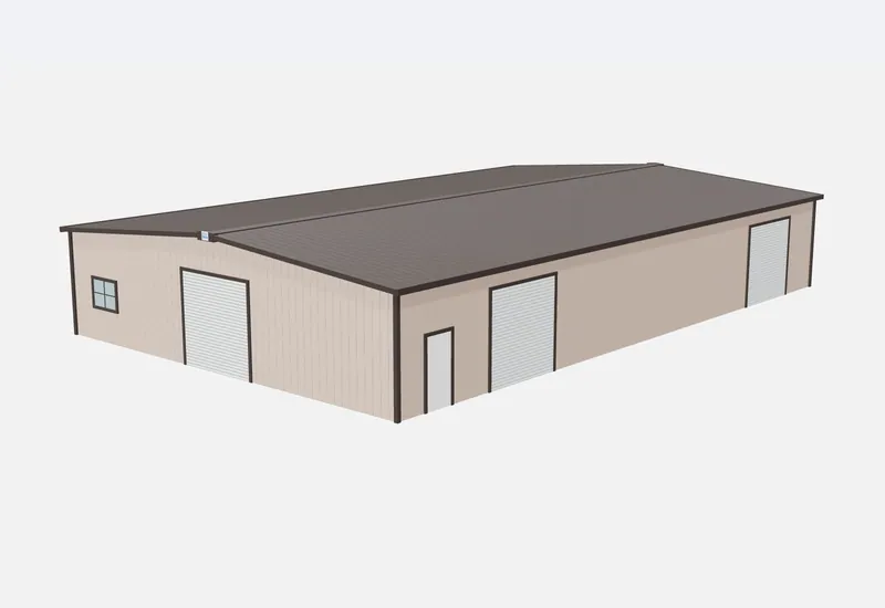 50x80x12 metal building – 3D rendering