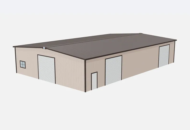 50x80x14 metal building – 3D rendering