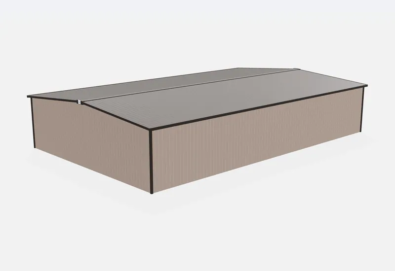 50x80x14 metal building rear view