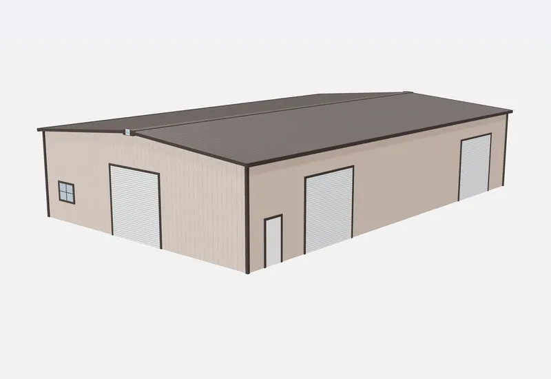 50x80x16 metal building – 3D rendering