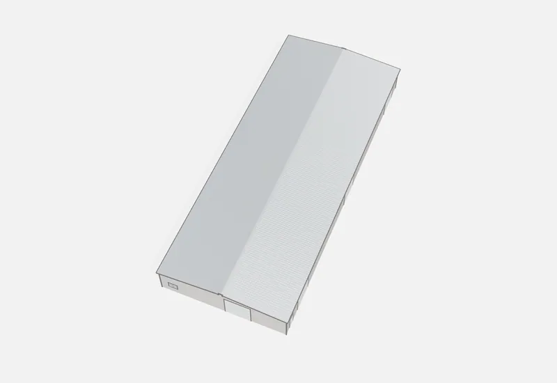 60x150x14 metal building roof view