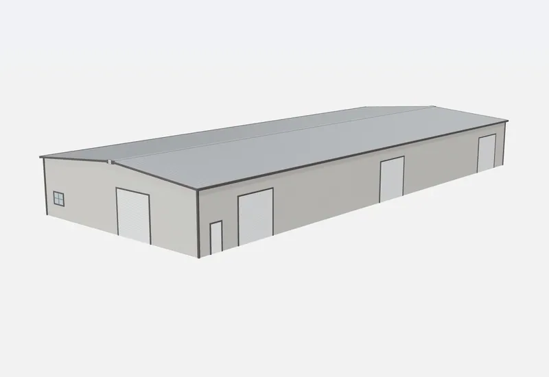 60x150x16 metal building – 3D rendering