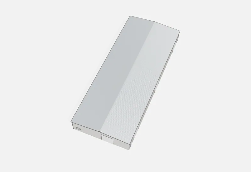 60x150x16 metal building roof view