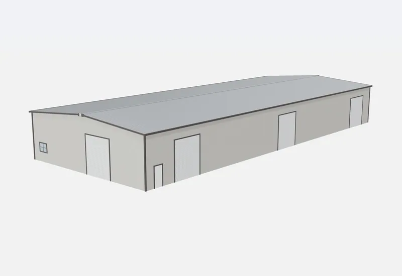 60x150x18 metal building – 3D rendering