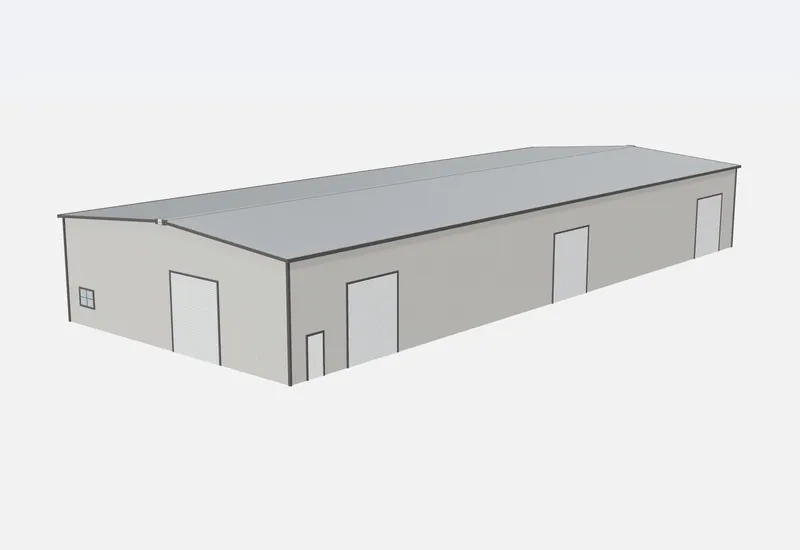 60x150x20 metal building – 3D rendering