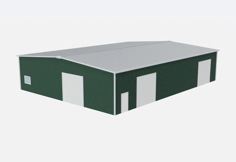60x80x16 metal building – 3D rendering
