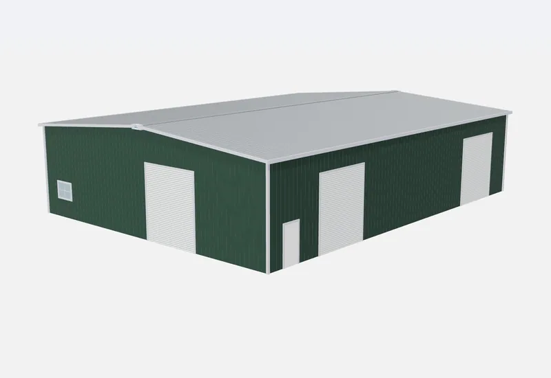 60x80x18 metal building – 3D rendering