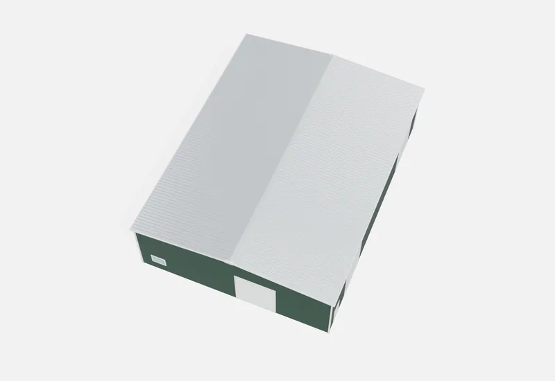 60x80x20 metal building roof view
