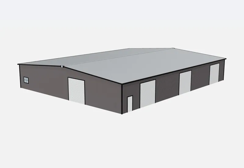 80x100x14 metal building – 3D rendering