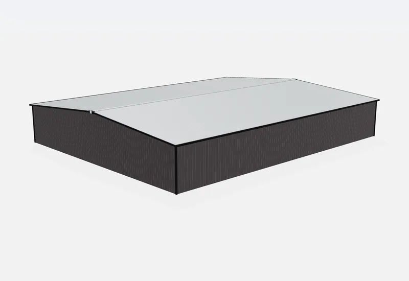 80x100x14 metal building rear view