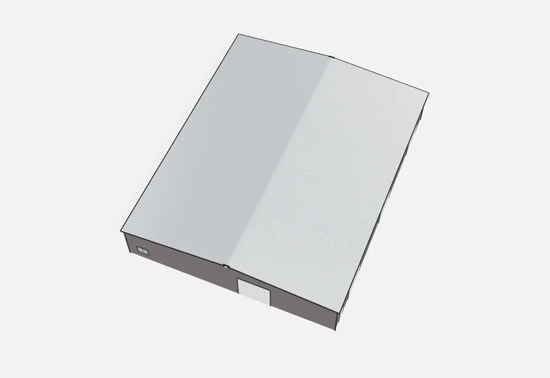 80x100x16 metal building roof view