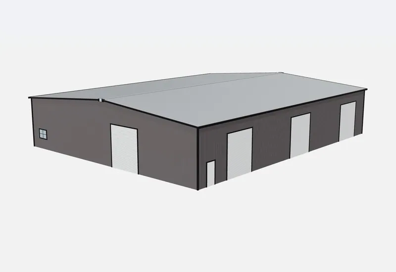 80x100x18 metal building – 3D rendering