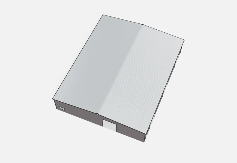 80x100x18 metal building roof view