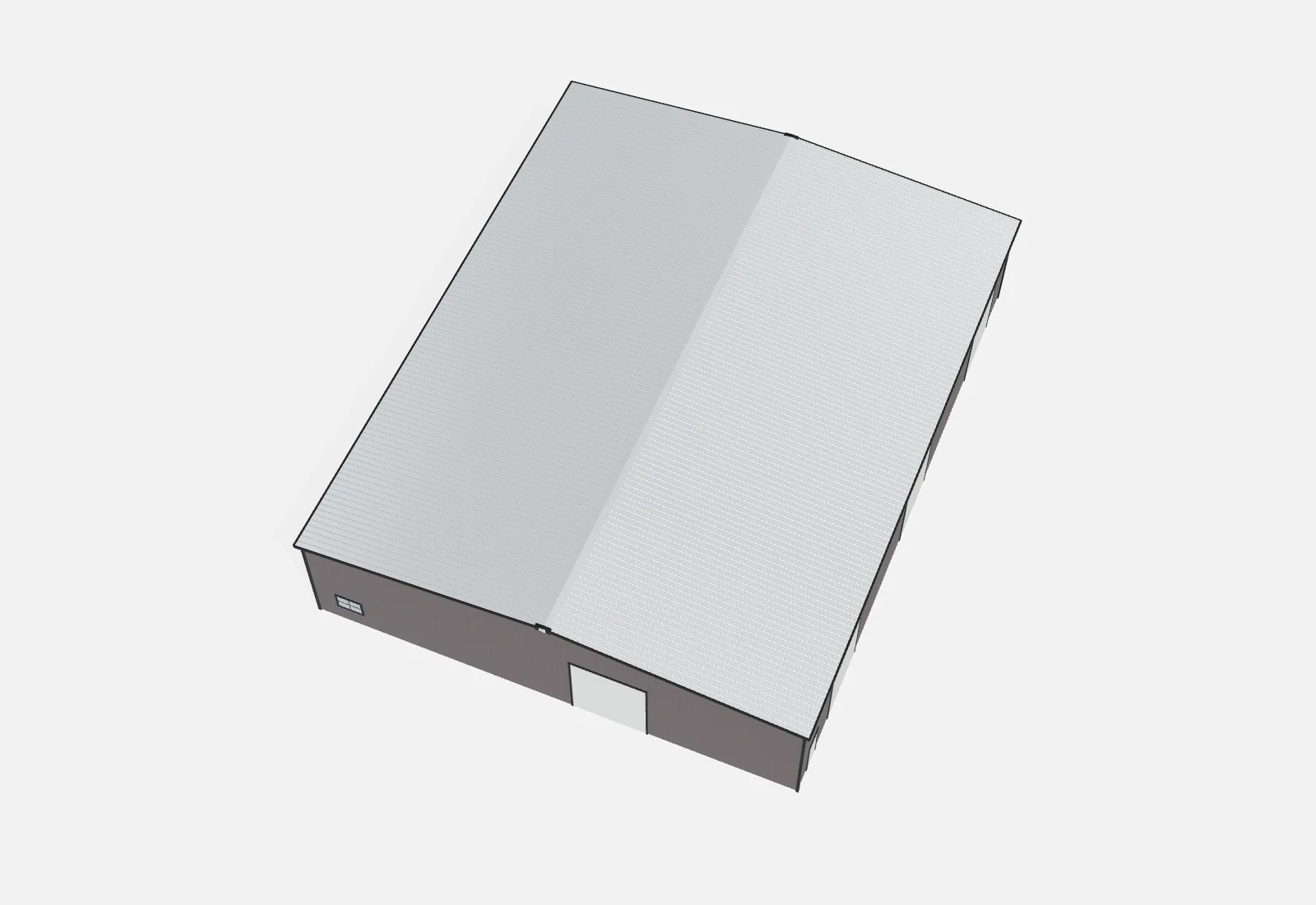 80x100x20 metal building kit overhead view
